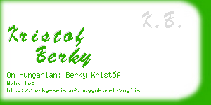 kristof berky business card