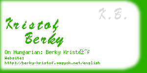 kristof berky business card